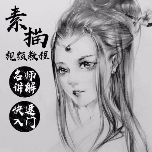 零基础自学初学素描手绘入门教程U盘铅笔画绘画学习视频人像静物