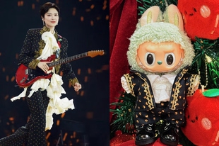 牛牛娃衣李宇春皇后与梦想演唱会演出服李得意娃衣绿牛绿白衬衫