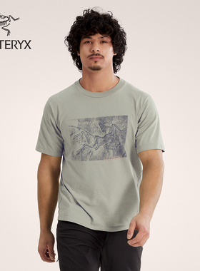 ARC'TERYX始祖鸟 KRAGG COTTON LITHOGRAPHICA 男子 棉质短袖T恤