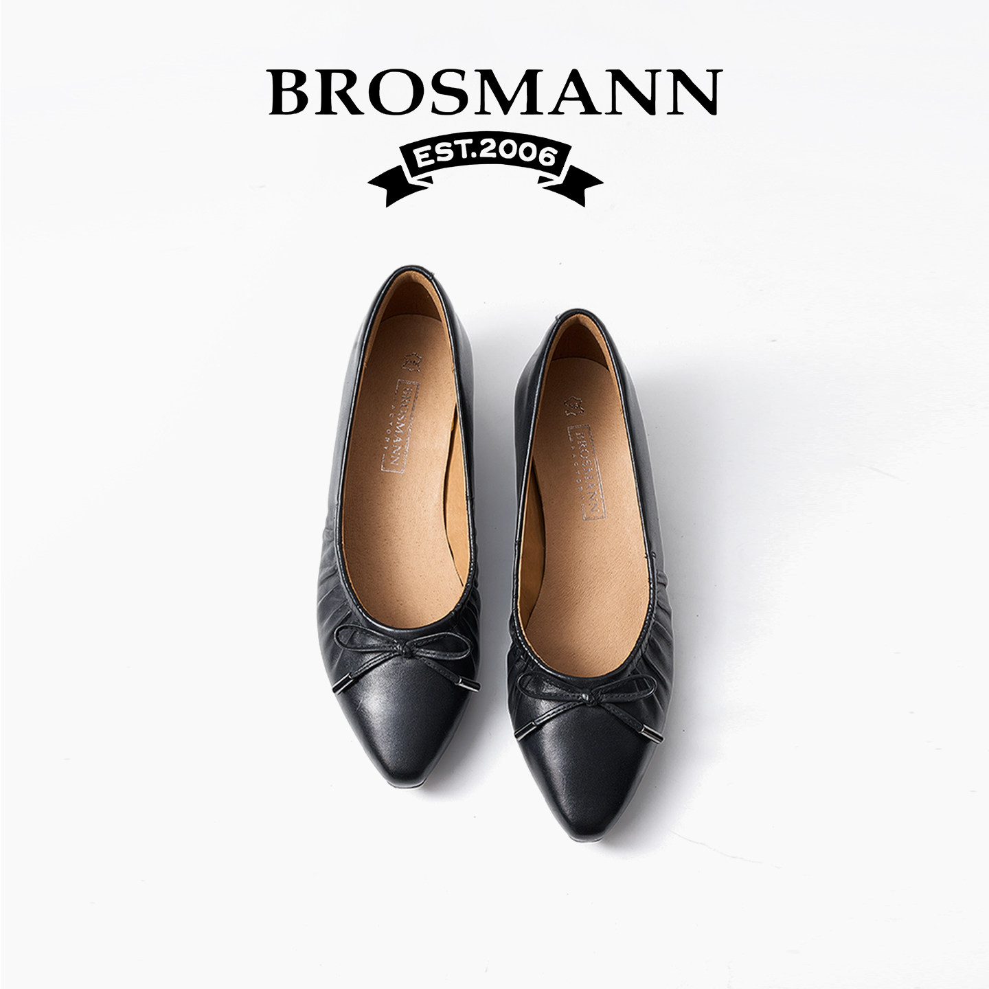 宝舒曼法式真皮尖头浅口单鞋女款2026春季新款女鞋平底鞋子小皮鞋