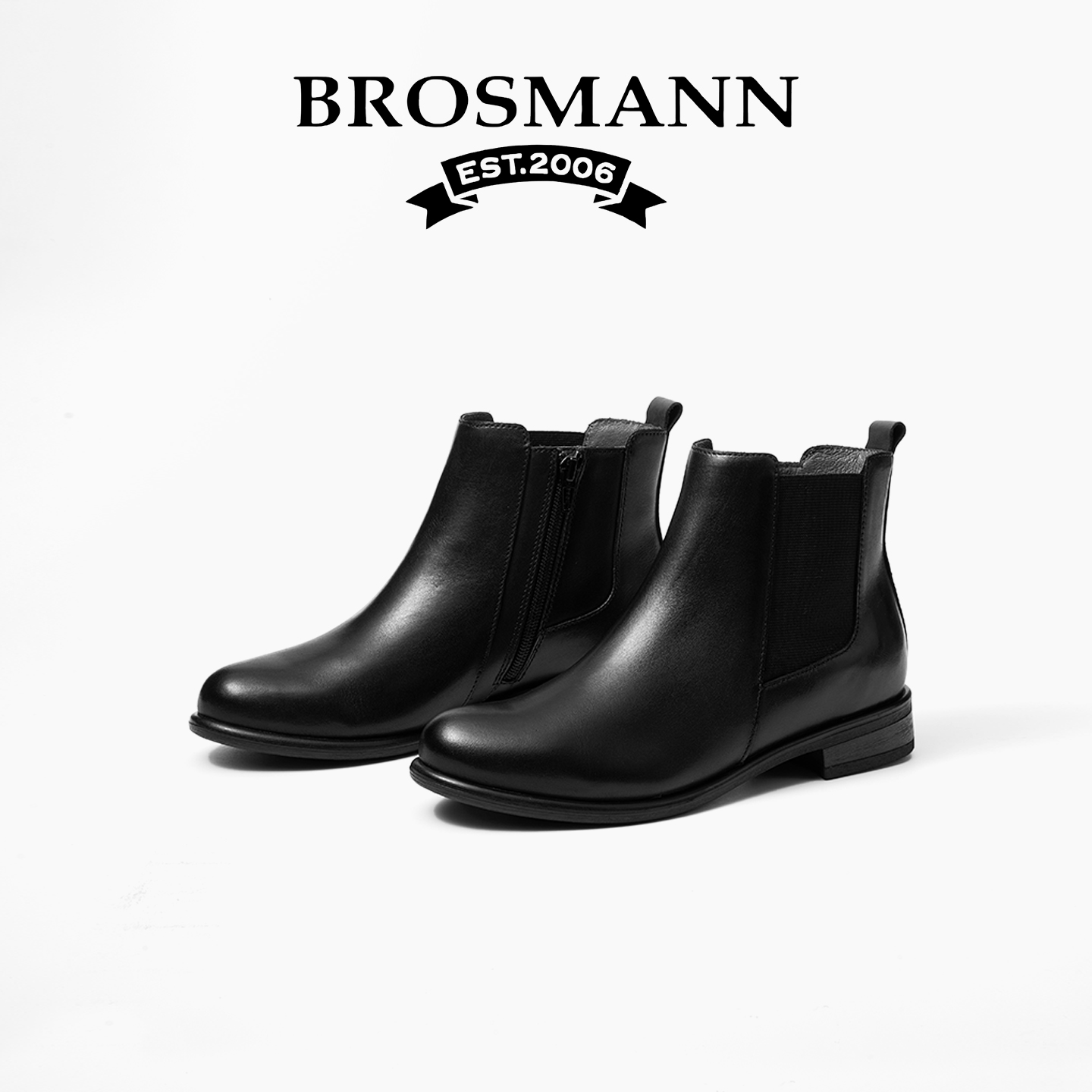 宝舒曼真皮短靴舒适百搭