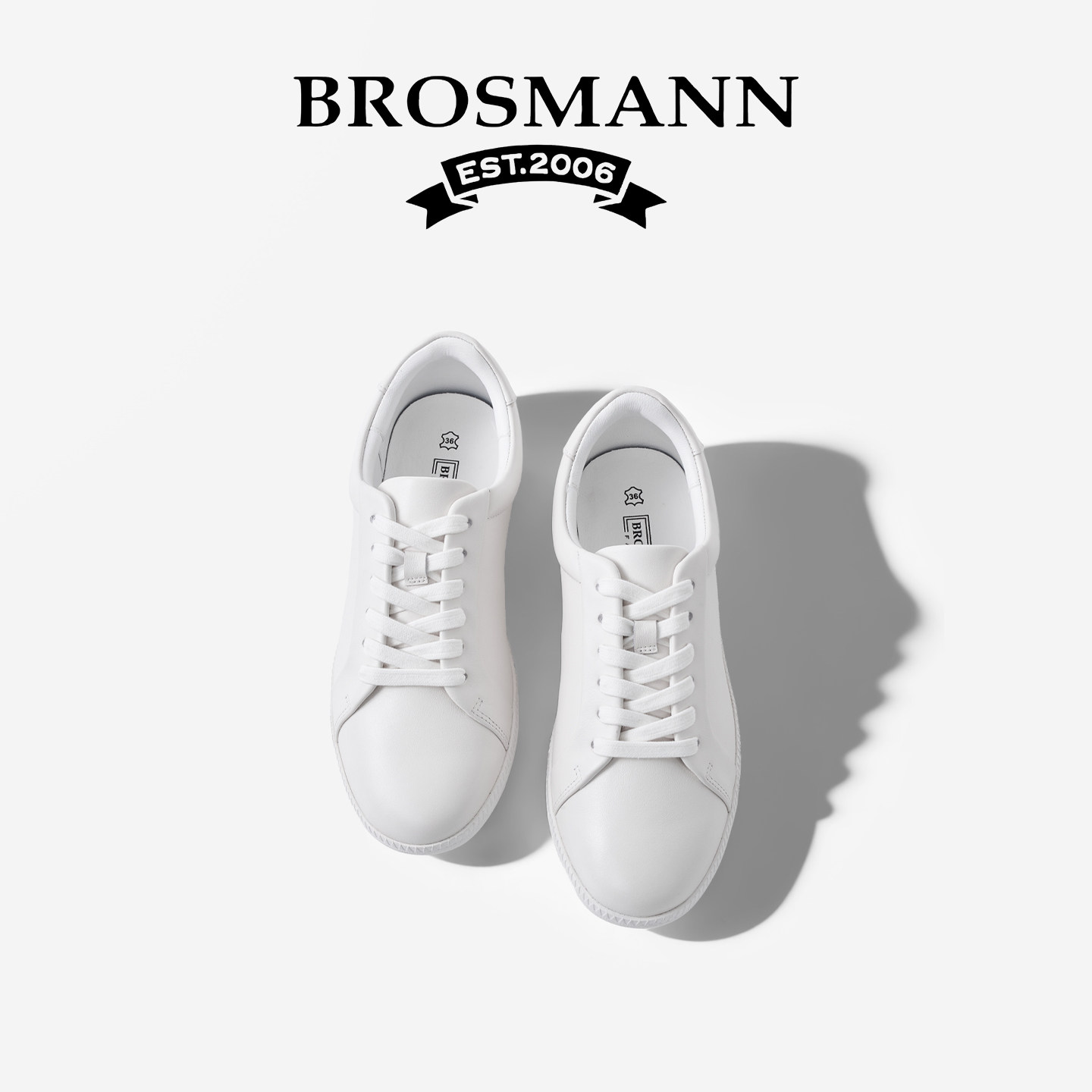 宝舒曼春季新款真皮厚底小白鞋女轻便软底板鞋不累脚圆头系带女鞋