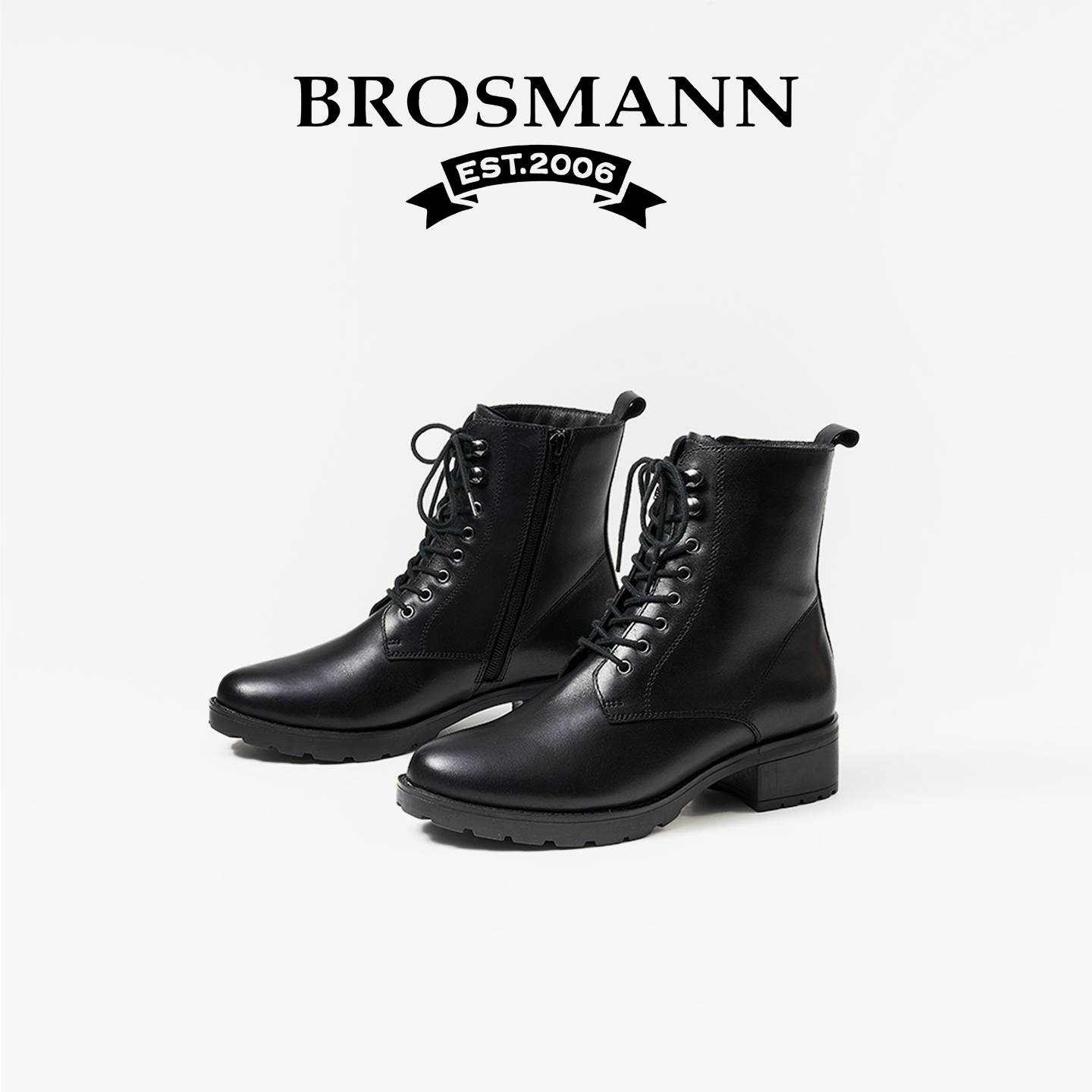 宝舒曼马丁靴真皮厚底