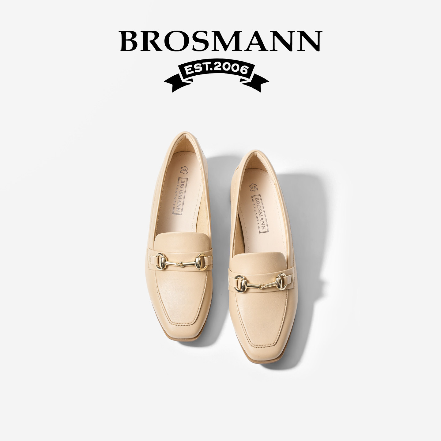 BROSMANN/宝舒曼乐福鞋女款2026新款百搭休闲软底防滑舒适女单鞋