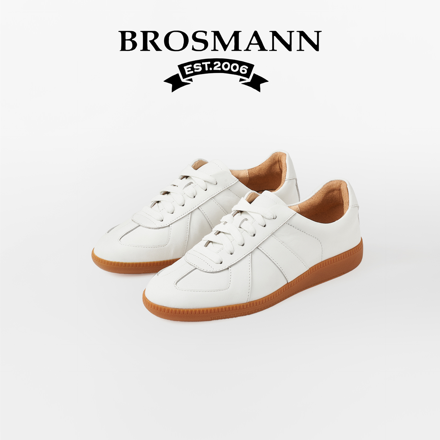 宝舒曼运动德训鞋真皮休闲