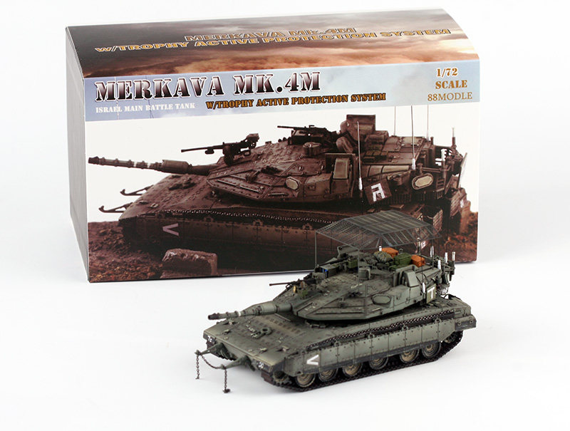 88MODLE 1/72 以色列梅卡瓦4M坦克 战利品防御 加防护网 成品模型