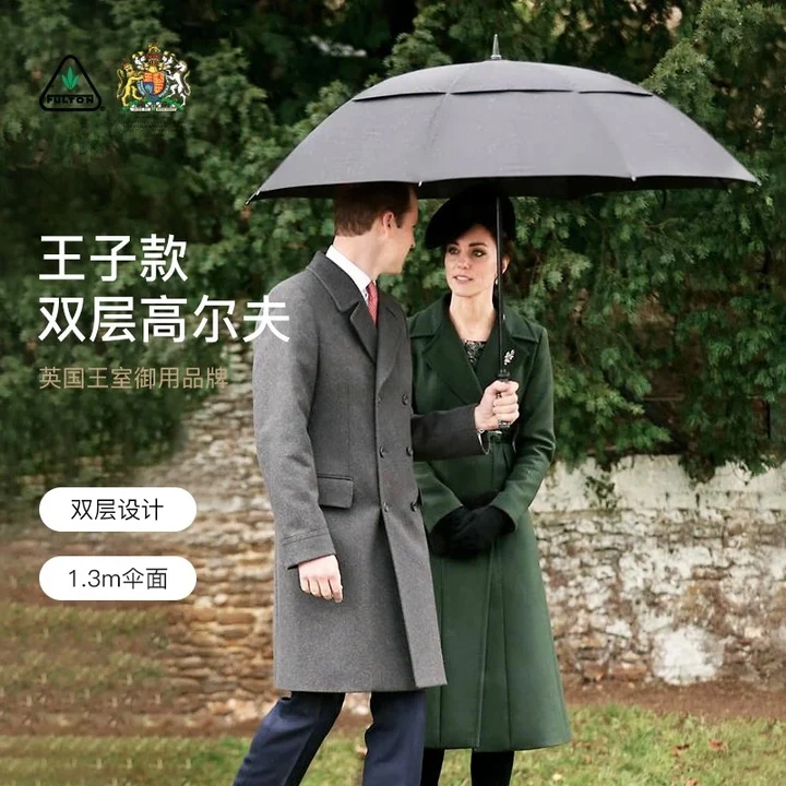 fulton英国王室高档进口雨伞双层伞长柄直杆高档商务加固大号伞
