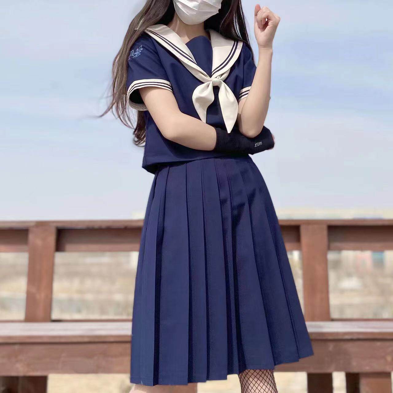 原创日系不良水手服jk制服套装正版中间服基础款夏季学院风兔缝缝