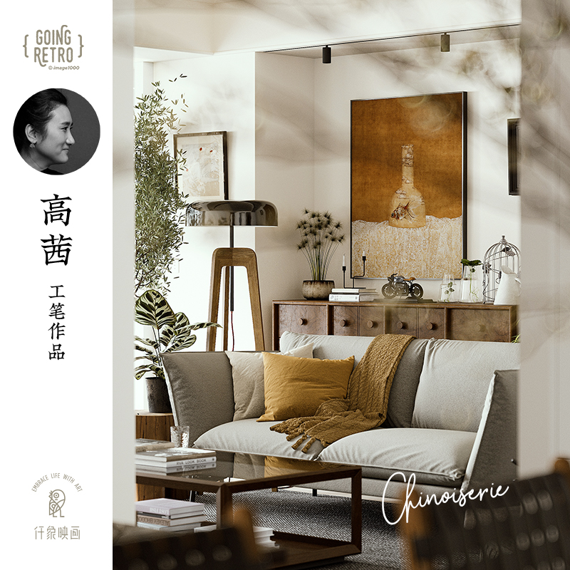 高茜X仟象映画 艺术客厅挂画法式轻奢中古复古沙发背景墙装饰画