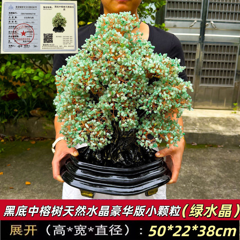 黑底中榕树天然绿水晶
