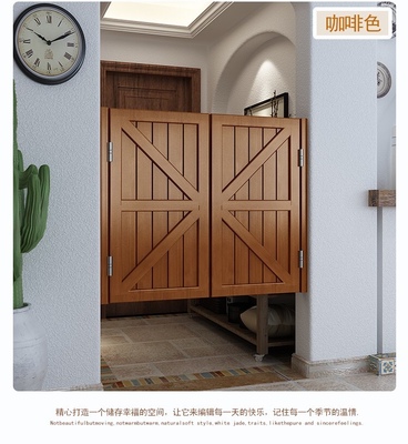 欧安居对开门徐州实木隔断