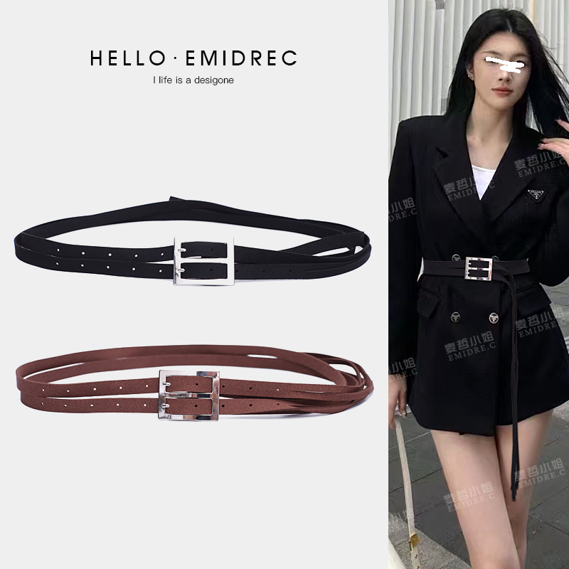 腰带皮带麦哲小姐女收腰设计感