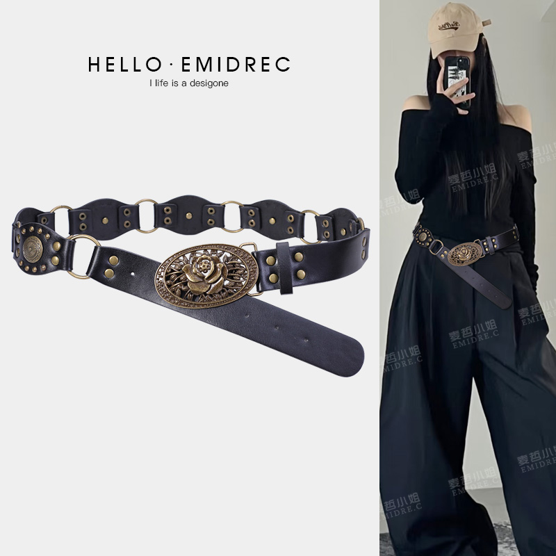 美式高街辣妹波西米亚废土风腰带