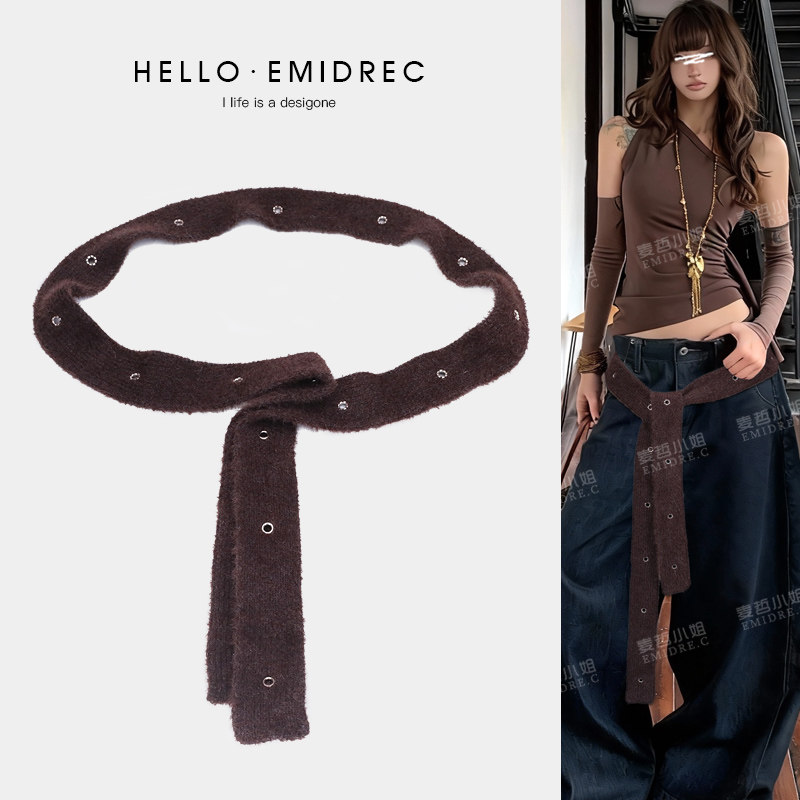 复古腰饰女毛线针织腰带配饰女宽腰绳装饰配牛仔裤腰封腰链咖色潮,服饰配件/皮带/帽子/围巾,腰带/皮带/腰链,淘宝优惠券,粉丝福利购,淘宝优惠卷