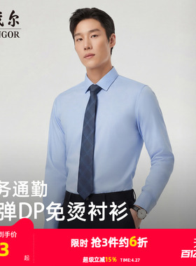 【缎纹弹力】雅戈尔夏季新款男士长袖衬衫商务休闲通勤职业棉衬衣