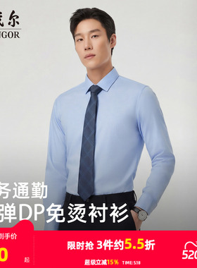 【缎纹弹力】雅戈尔夏季新款男士长袖衬衫商务休闲通勤职业棉衬衣