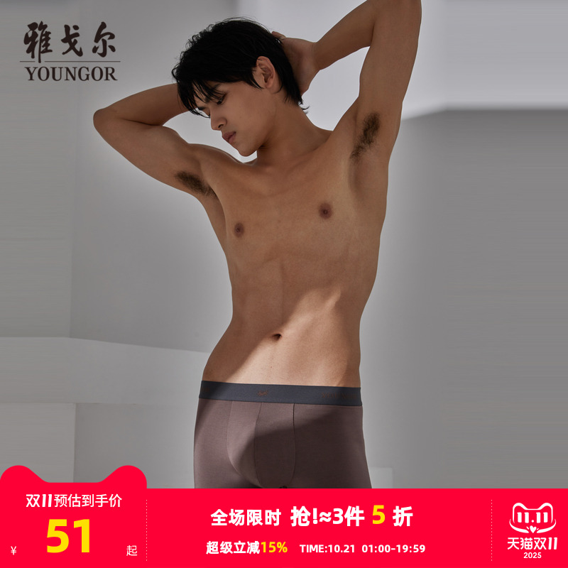 雅戈尔男士内裤平角裤组合斯文商务男士中青年