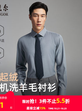 雅戈尔长袖商务绅士衬衫