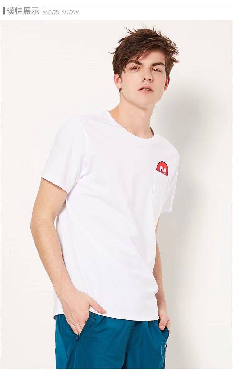 2018年guess男女情侣款潮牌舒适凉感短袖T恤胸前口袋男