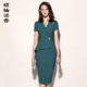 添香秋季 新款 连衣裙时尚 颈袖 气质OL修身 显瘦商务包臀裙