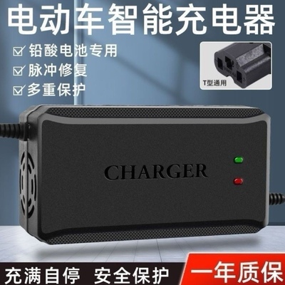 适用五羊电动车电瓶车通用充电器36V48V12Ah48V20Ah60V72V适智能