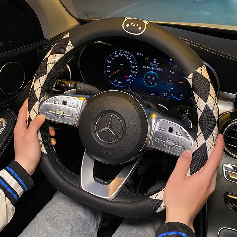 汽车方向盘套简约可爱夏季超薄防滑吸汗手把套四季通用保护套女神
