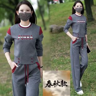 纯棉运动套装女春秋季新款时尚韩版卫衣宽松显瘦跑步服休闲两件套
