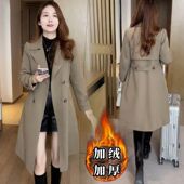 收腰显瘦中长款 2025年新款 夹加棉加绒风衣外套女加厚春秋冬季 大衣