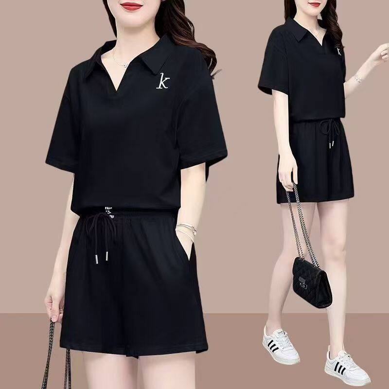 2026夏女装新款女士运动服套装休闲时尚短袖短裤两件套小个子洋气