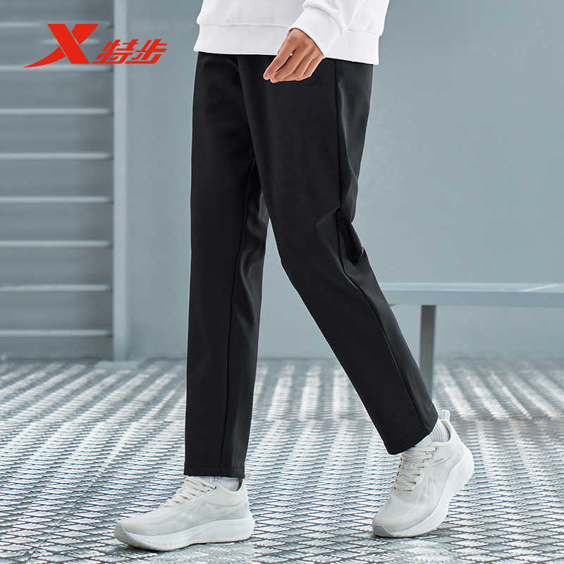 特步保暖梭织运动长裤女子