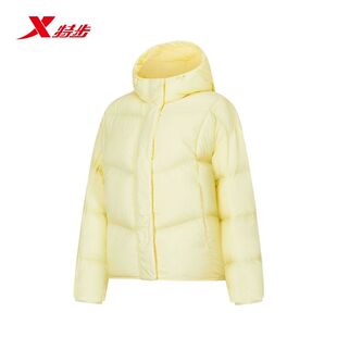特步连帽宽松羽绒服女26年冬季新款短版高克重面包服974428190158
