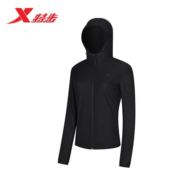 特步全民畅跑针织连帽上衣2026夏季新品防晒上衣跑步974228940053