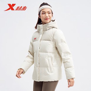 特步CHINA国潮鸭绒羽绒服女款 连帽加厚保暖轻量休闲976428190374