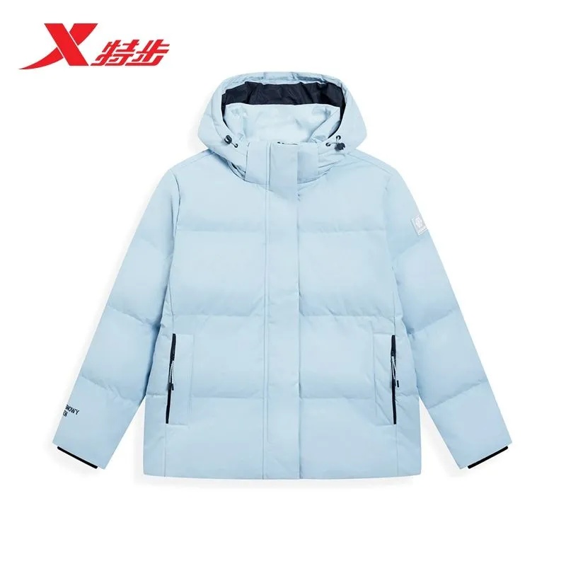 特步三防羽绒服女2025冬季新款