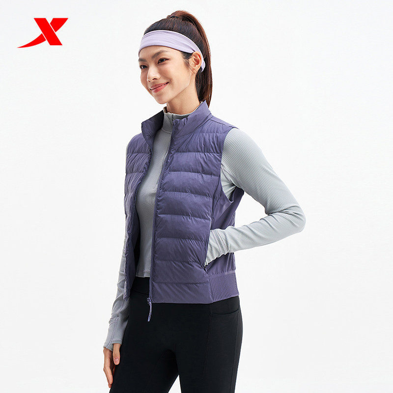 特步马甲女2025年冬季新款运动外套健身上衣保暖棉服975428270406