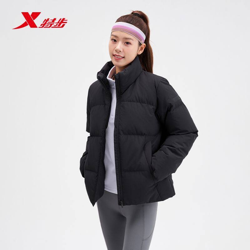 特步羽绒服女风衣2026冬季新款防风保暖梭织羽绒棉袄974428190314