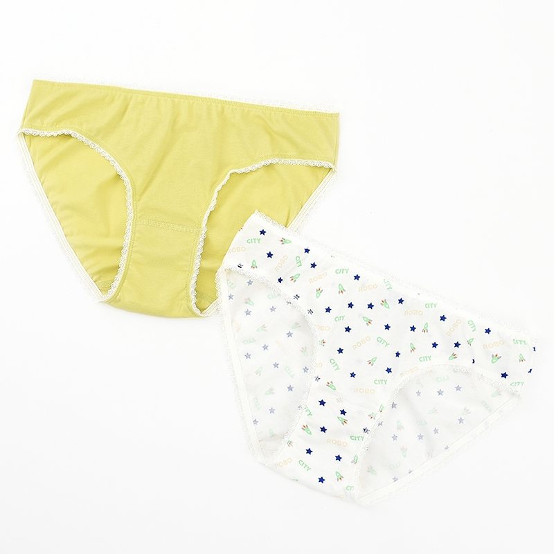 棉元素中低腰女士内裤