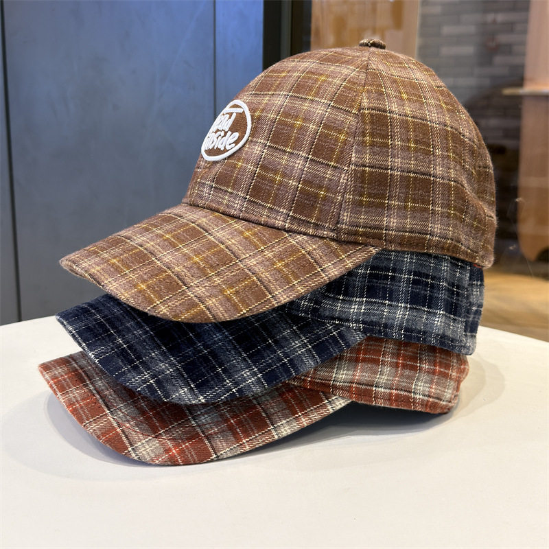 香港潮牌 25年秋冬新款美式格纹字母刺绣棒球帽女大头围复古鸭舌,服饰配件/皮带/帽子/围巾,防晒帽,淘宝优惠券,粉丝福利购,淘宝优惠卷