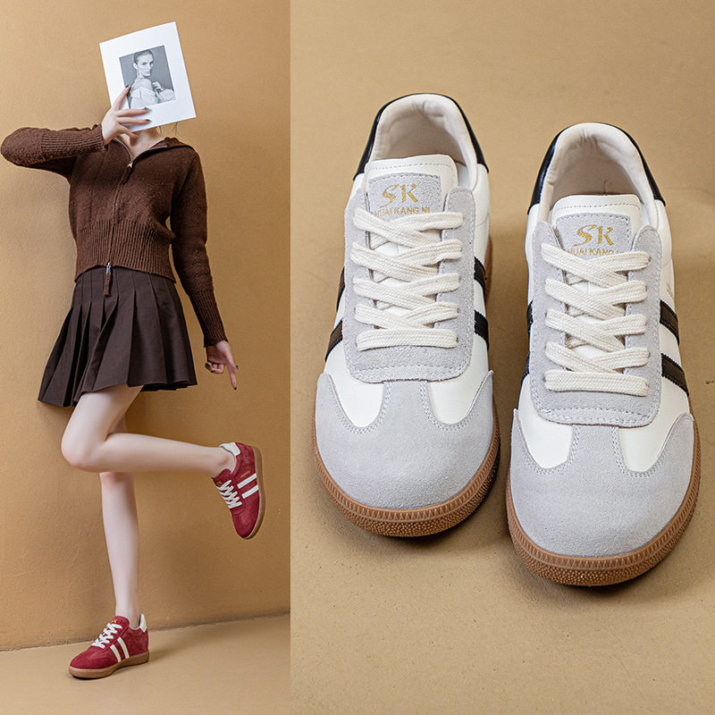 香港潮牌2025春季新款内增高韩版德训鞋拼色休闲坡跟学生鞋系带小,女鞋,德训鞋,淘宝优惠券,粉丝福利购,淘宝优惠卷