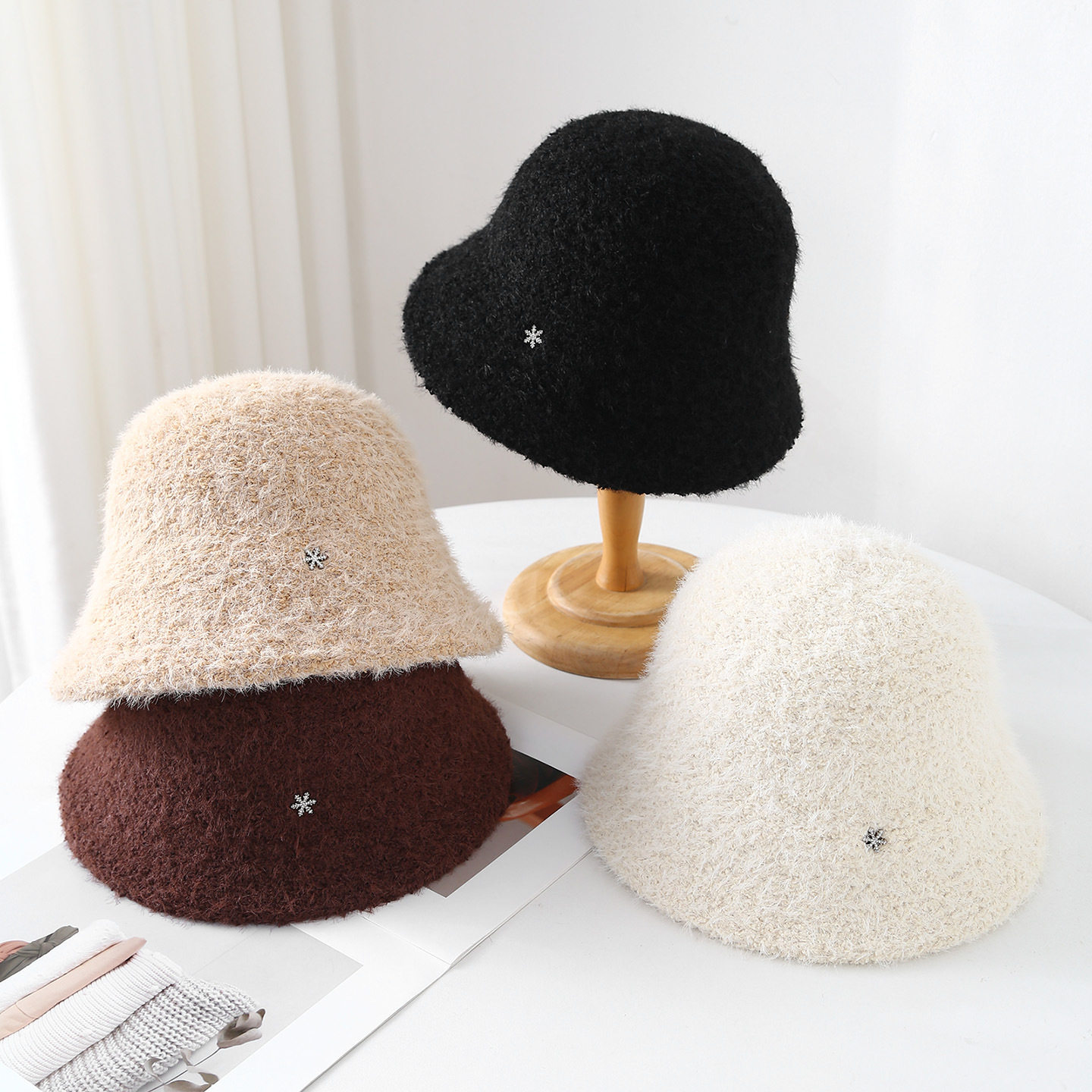 香港潮牌 25年秋冬新款实拍保暖盆帽女圈圈羊毛绒帽韩版礼帽防寒,服饰配件/皮带/帽子/围巾,帽子,淘宝优惠券,粉丝福利购,淘宝优惠卷