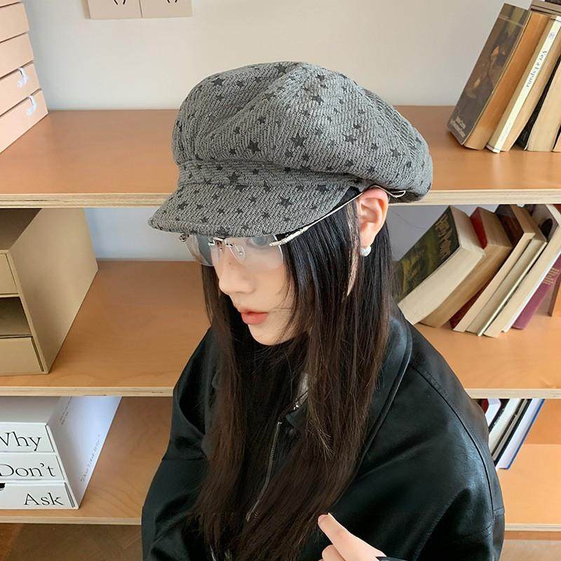 香港潮牌 25年早秋新款毛呢大檐五角星高品质报童帽大头围显脸小,服饰配件/皮带/帽子/围巾,帽子,淘宝优惠券,粉丝福利购,淘宝优惠卷