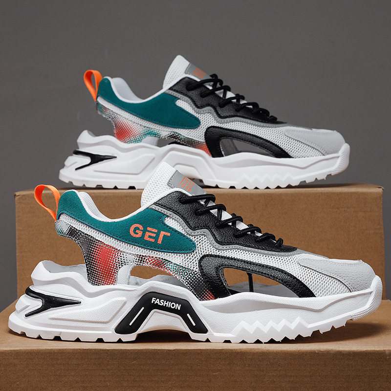 香港潮牌凉鞋男士夏季新款包头镂空透气网面网鞋青少年运动防滑防,流行男鞋,老爹鞋,淘宝优惠券,粉丝福利购,淘宝优惠卷