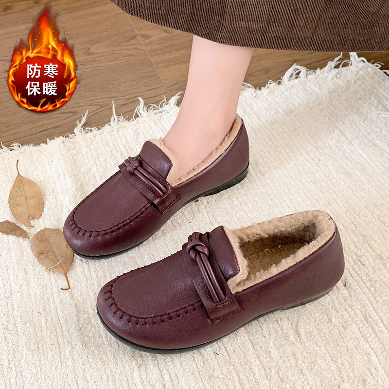 香港潮牌女士冬季新款加绒豆豆鞋加厚防滑保暖中老年一脚蹬软底妈,女鞋,乐福鞋（豆豆鞋）,淘宝优惠券,粉丝福利购,淘宝优惠卷