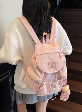 韩国明星同款新款森系ins高颜值清新甜美原宿风背包女多口袋轻便