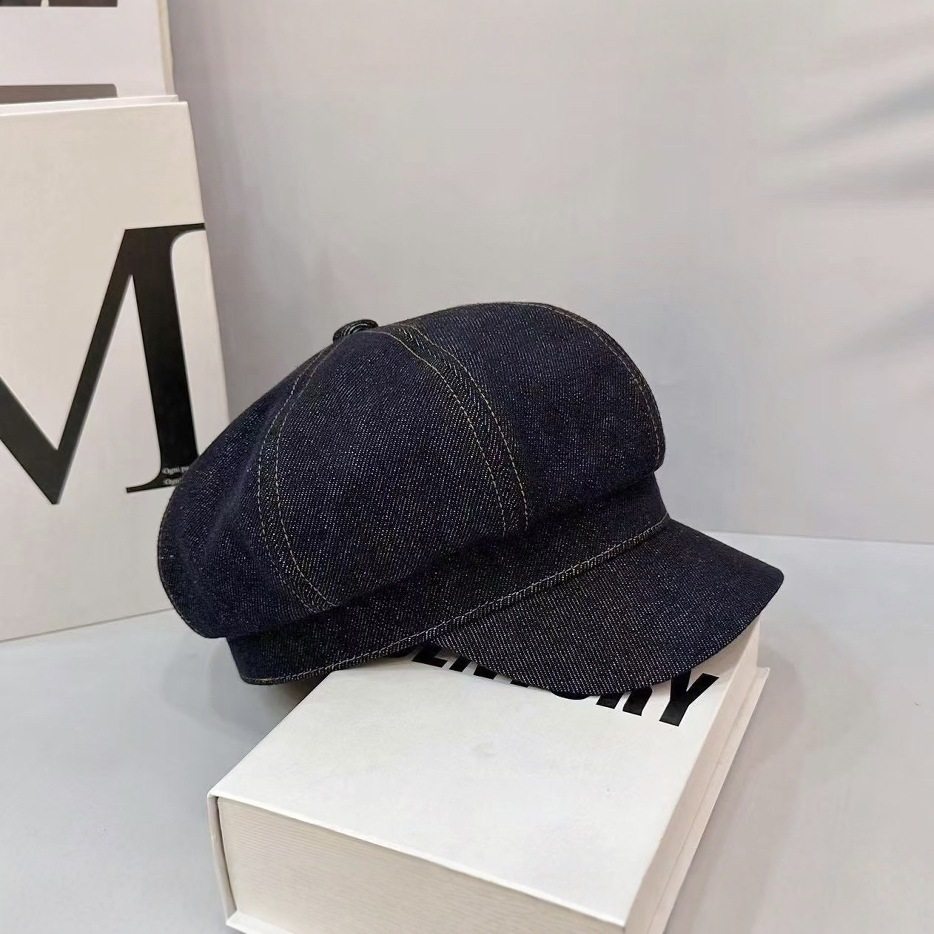 香港潮牌 韩国2025年新款复古牛仔八角帽女春夏百搭鸭舌贝雷帽显,服饰配件/皮带/帽子/围巾,帽子,淘宝优惠券,粉丝福利购,淘宝优惠卷