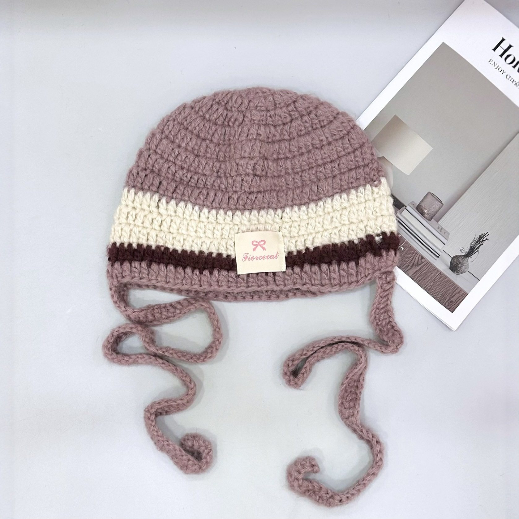 香港潮牌 25年早秋新款韩系温柔绑带镂空针织帽女显脸小氛围感包,服饰配件/皮带/帽子/围巾,DIY编织材料包,淘宝优惠券,粉丝福利购,淘宝优惠卷