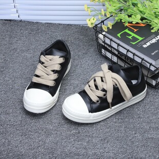 韩国潮鞋2025春夏新款小众高街平替男鞋齿轮底休闲皮面黑色RO胖丁