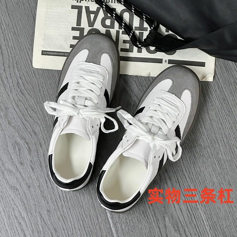 香港潮牌羊皮德训鞋女2025春新款平底舒适软皮轻便小白鞋休闲板鞋,女鞋,德训鞋,淘宝优惠券,粉丝福利购,淘宝优惠卷