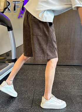 韩国明星同款夏季ins宽松直筒水洗运动卫裤抽绳复古休闲潮牌阔腿
