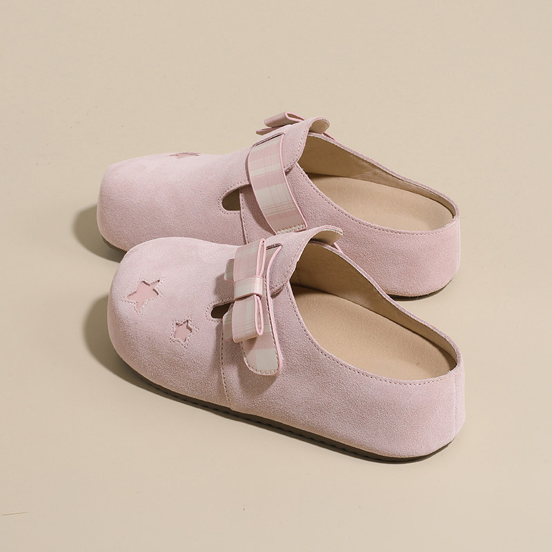 韩国明星同款包头半拖鞋女2026春季新款春季配裙子单鞋厚底一脚蹬